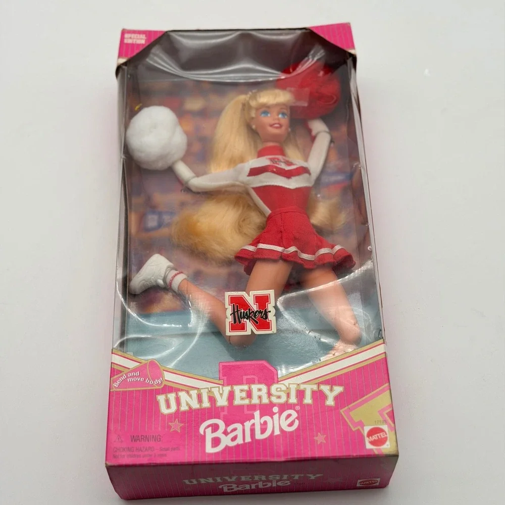 Mattel University Barbie Nebraska Huskers Special Edition Cheerleader Doll 17193